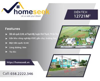 Đất nền mặt tiền quốc lộ 80, xã Phú Thuận, huyện Thoại Sơn, An Giang 12721m2